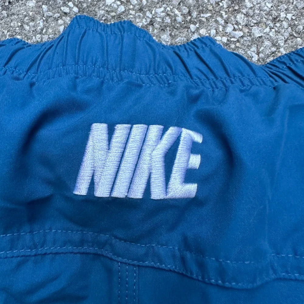 Vtg Nike Swim Trunks Mens XXL Blue Mesh Lined Board Shorts Embroidered Logo